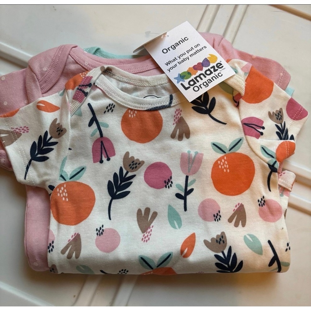 Lamaze Organic Girls 3-Piece Onesie NWT Sz 9m Infants‎